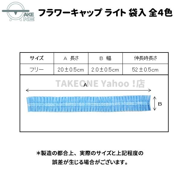 使い捨て衛生キャップ 不織布キャップ 衛生帽子 フラワーキャップ ライト ホワイト ブルー ピンク グリーン 1袋50枚入 エブノ | エブノ | 07