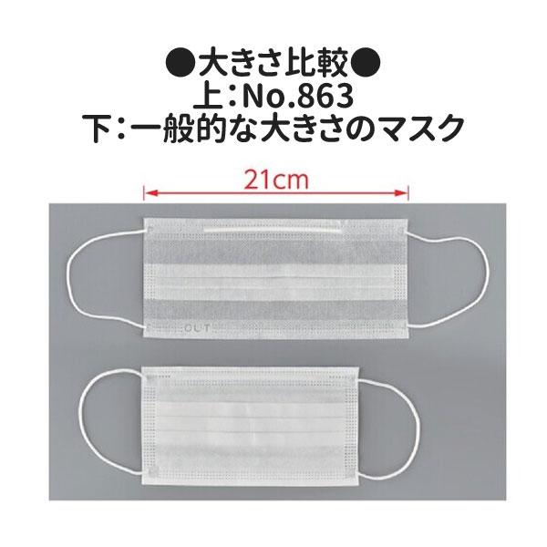 幅広マスク 大きいマスク 飛沫防止 不織布 息がしやすい薄手マスク エブノ 『1ケース/40箱』 2層構造 エコマスクロング40 2PLY 耳掛け no.863 食品調理 業務用 | エブノ | 03