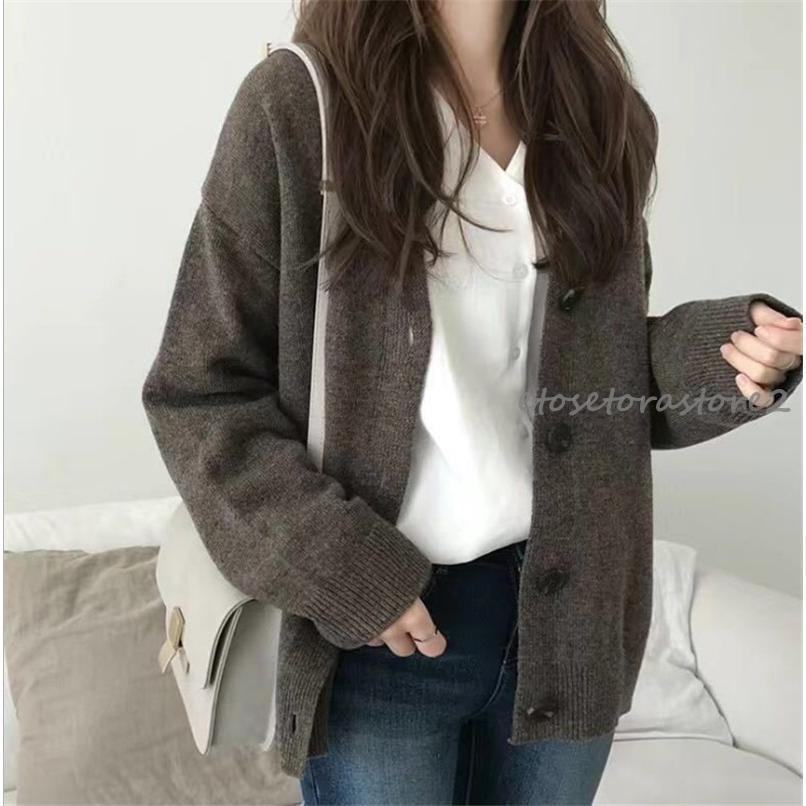 春物大特価⚡️NKNIT❤️長袖カーディガン／ショート丈／無地／黒