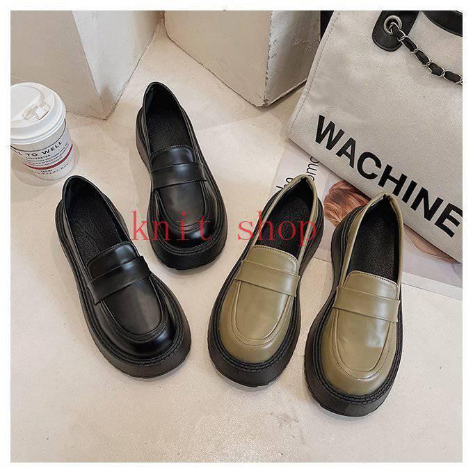 大特価】ローファー 厚底 レディース PUシューズ 厚底シューズ