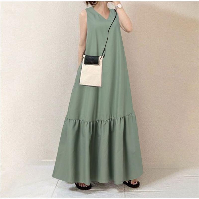 マキシワンピース レディース 夏 ノースリーブワンピース マキシ