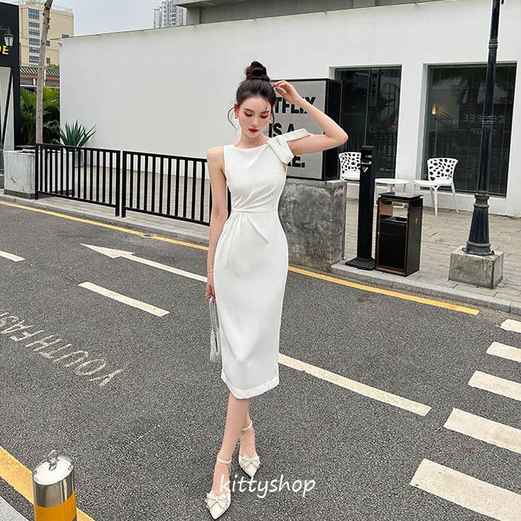 ホワイトワンピース ワンピ 夏 膝丈ワンピース タイト