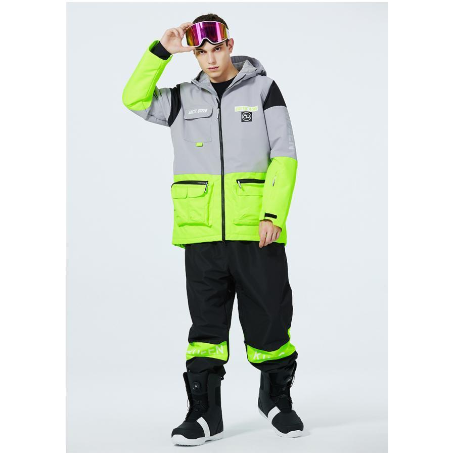 スキーウェアセット フード付きジャケットとパンツ　Lサイズ スキーウェア 上下セット メンズ レディース スノーボードウェア