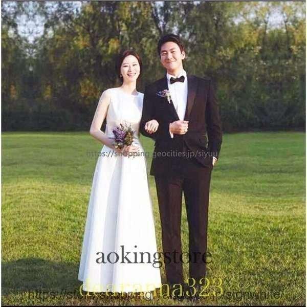 二次会花嫁白ワンピースウエディングドレスマキシ丈結婚式ドレスお呼ばれシンプルフォーマルエレガント前撮り海外披露宴ロング丈フレアAライン 二次会花嫁白ワンピースウエディングドレスマキシ丈結婚式ドレス