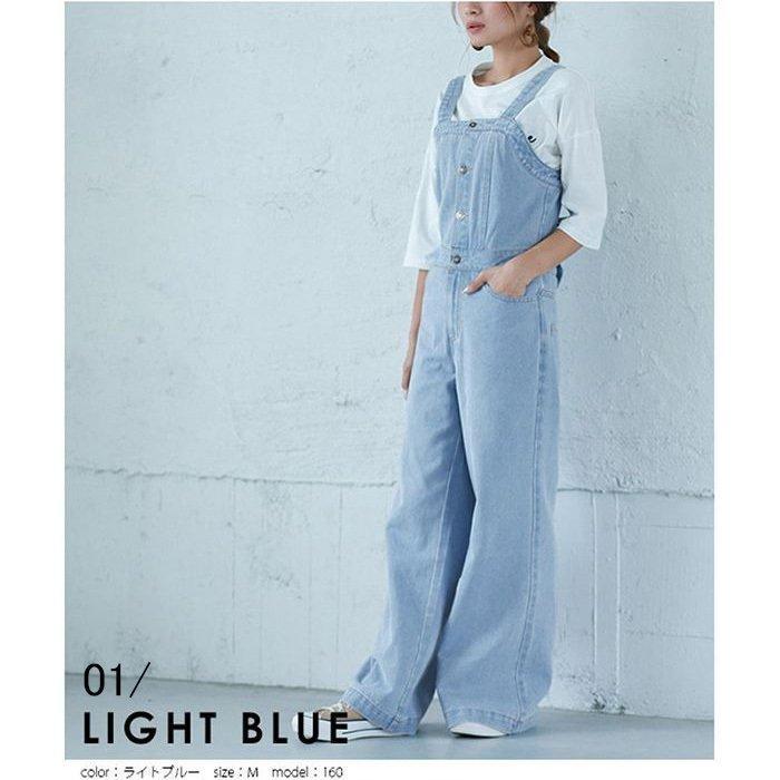 バックリボンサロペット ナチュラル オールインワン ① 春夏秋冬 ブラック HUG.U オールインワン レディース サロペット サロペ