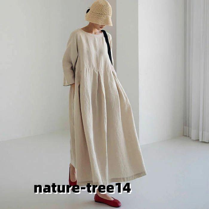 新品未使用　ホワイト 長袖 ガーゼワンピース ワンピース ガーゼワンピース レディース ロングワンピース 長袖