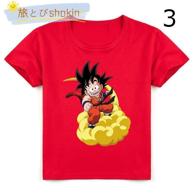 ドラゴンボール 悟空 子供服 半袖Tシャツ 女の子 男の子 丸い襟 ゆるい  