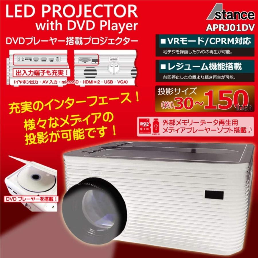 東京Deco プロジェクター DVDプレーヤー 一体型 LED 2000lm AVケーブル付き 高画質DVD内蔵 ホームプロジェクター 19  :20200531003824-00020:takes-shop - 通販 - Yahoo!ショッピング
