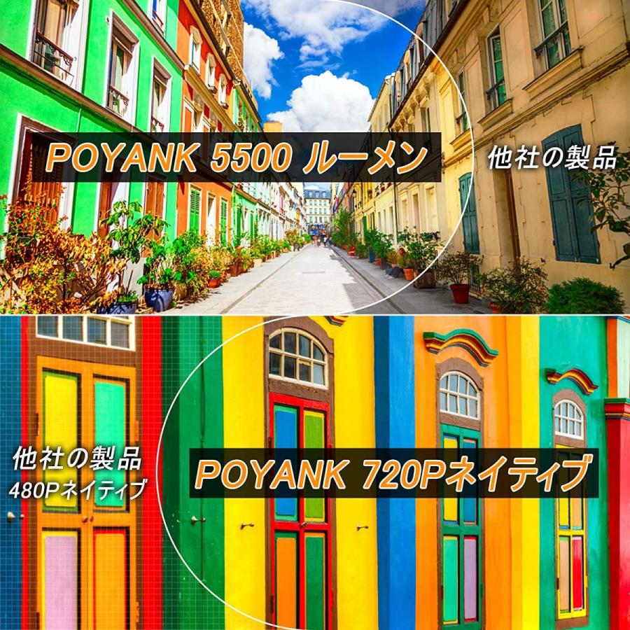 SALE／88%OFF】 デュアルス 1080PフルHD対応 POYANK 5500LM720Pネイティブ解像度スマホとケーブルなしで直接接続  WiFiプロジェクター ブルーレイ、DVDレコーダー