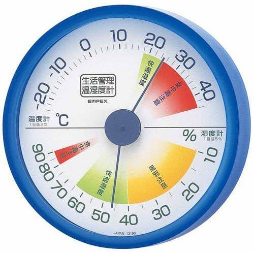 エンペックス 生活管理温・湿度計 クリアブルー TM-2416