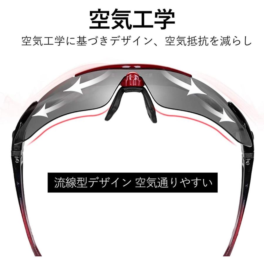 ROCKBROS(ロックブロス)サングラス スポーツ 調光サングラス 変色レンズ UV400 防風 防塵 軽量 耐衝撃 ロードバイク 野球  素敵でユニークな