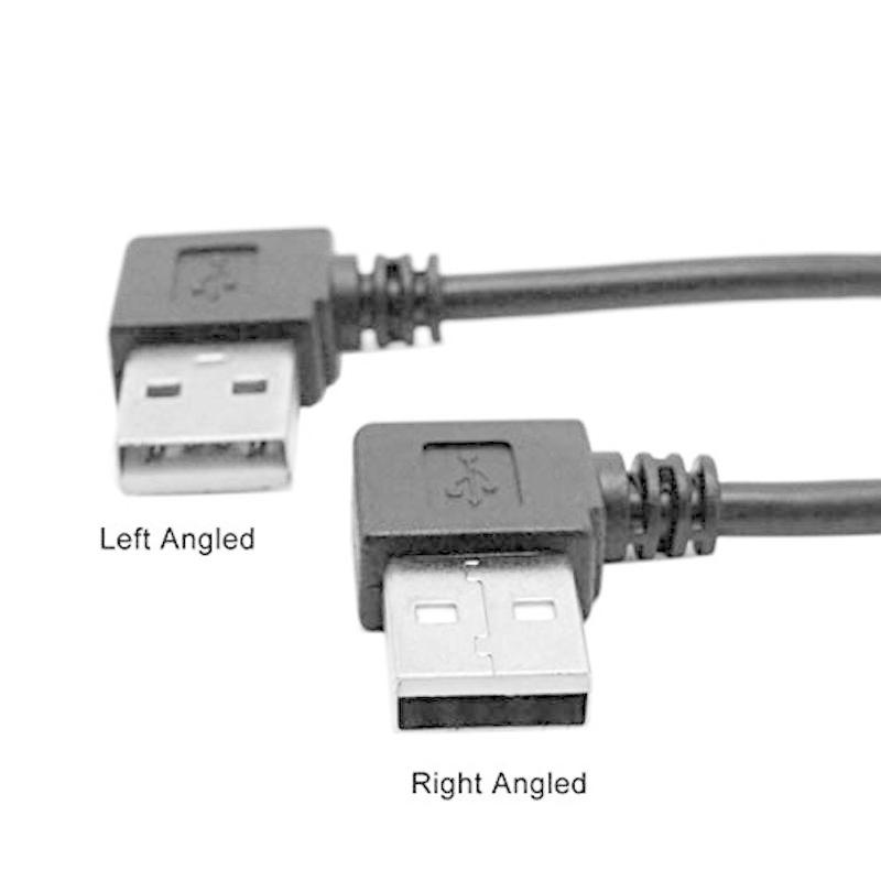CY 2本 480Mbps USB 2.0 Aタイプ オス-メス 延長ケーブル 10cm L字型 左角度 90度
