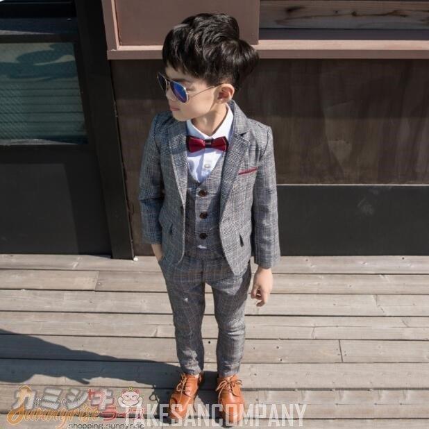 超特価激安 子供服 フォーマル スーツ 男の子 キッズ 4点セット 蝶ネクタイ付き チェック柄 スーツ 男の子 おしゃれ 卒業式 七五三 結婚式 入学式 発表会 超歓迎 Hefesto Zeusintranet Com