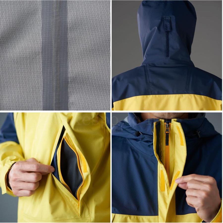 最終値下げ　ミズノ　Bergtech XL レインウェア ネイビー/イエロー MIZUNO（ミズノ） レインウェア 上下 カッパ 雨具 セットアップ
