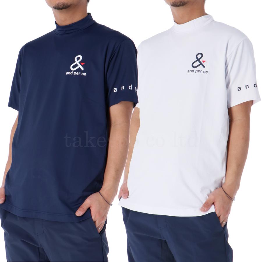 アンパスィ Tシャツ メンズ 上 and per se 半袖 モックネック 吸汗 速乾 ストレッチ UVカット 接触冷感 ショットスムーザー AMS9514V4 送料無料 新作｜takespo｜07