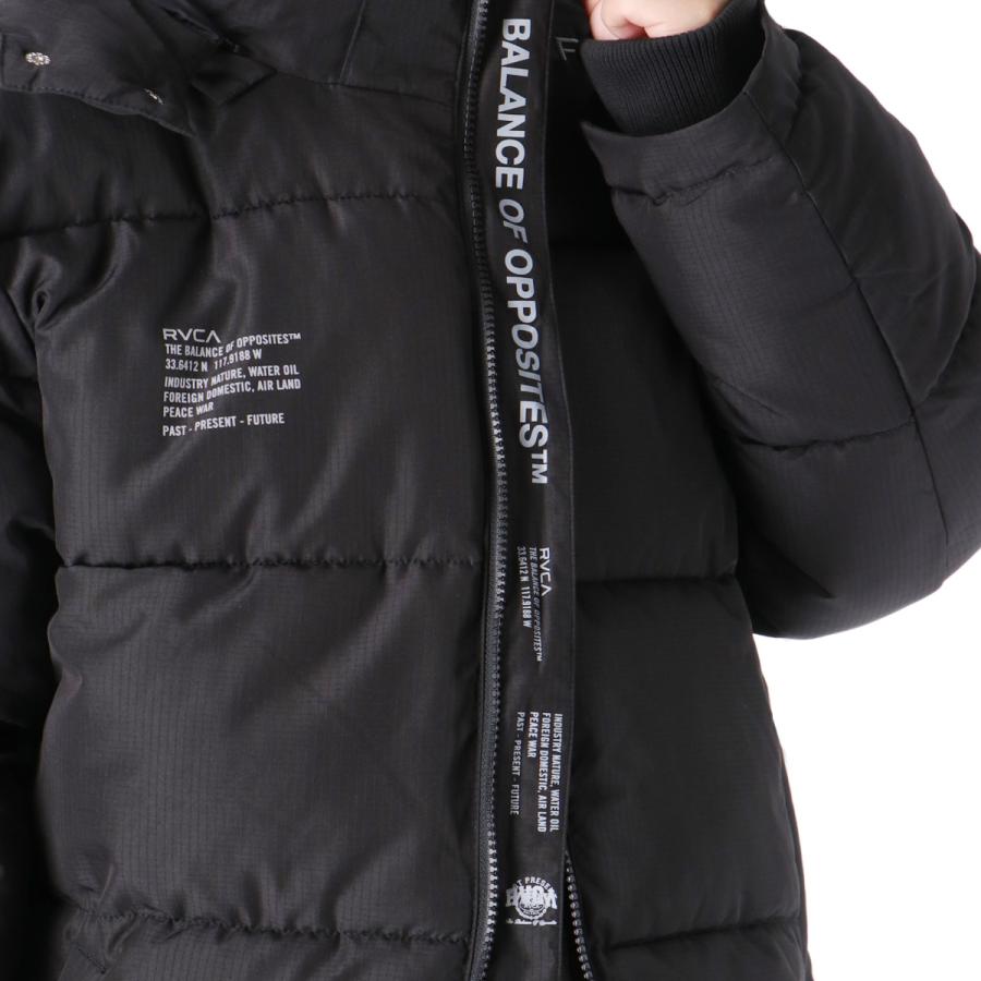 ルーカ 中綿ジャケット メンズ ブランド RVCA 中綿入り 保温 黒 白 バックプリント付き フード付き フーディ カモ 迷彩 BF042760 RVCA（ルーカ） 中綿ジャケット メンズ ブランド RVCA BF042760 送料