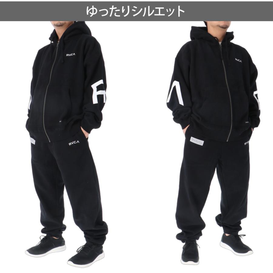 RVCA セットアップ ブラック RVCA（ルーカ） BACK SIDE ARCH 送料無料 スウェット 上下