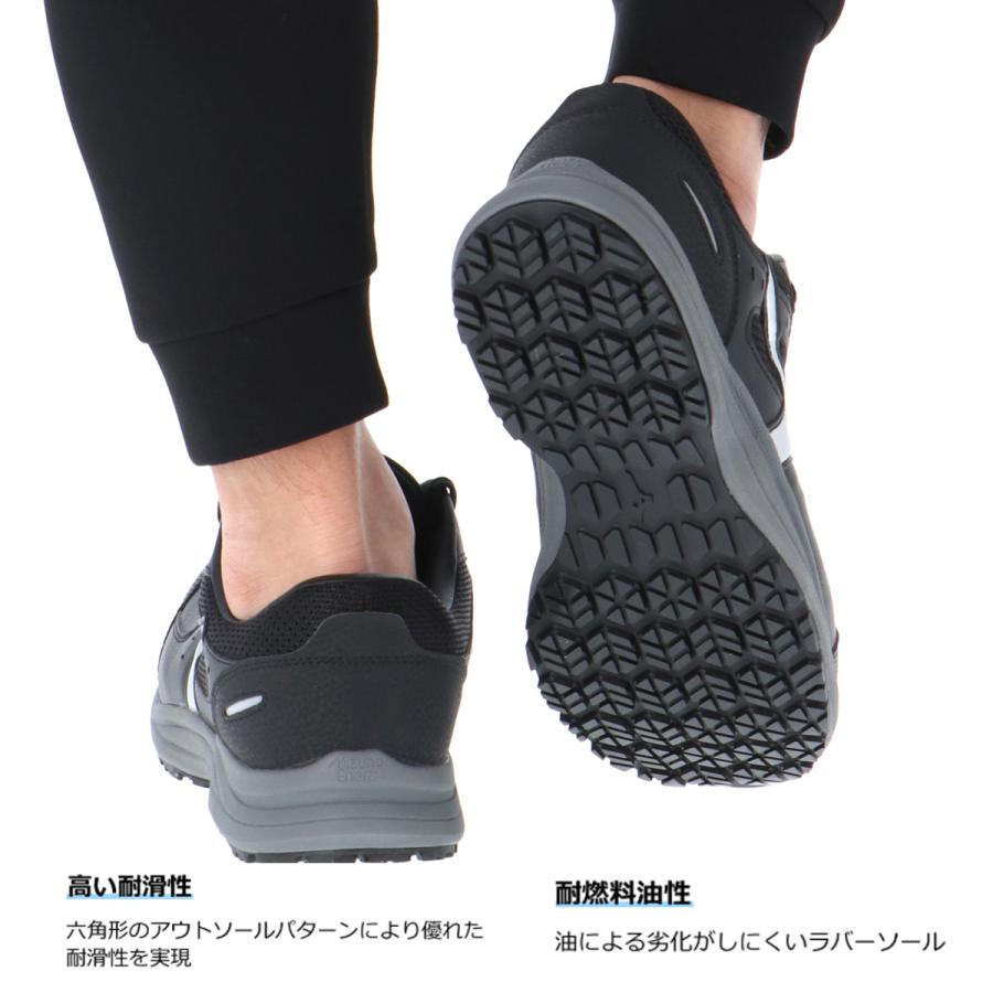 黒 合成皮革 ローカット安全靴 MIZUNO（ミズノ） 安全靴 紐 ローカット ワーキング 3E ワイド 幅広 黒