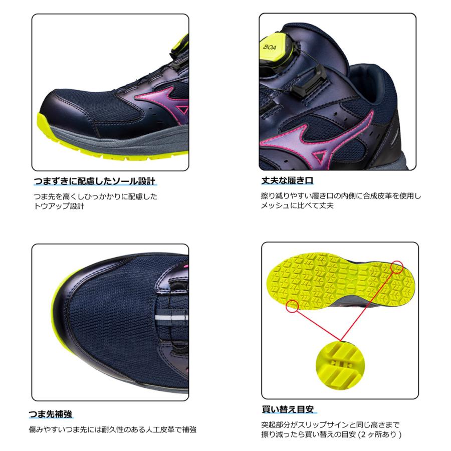MIZUNO（ミズノ） 安全靴 オールマイティLSIII 53L BOA プッシュプル式