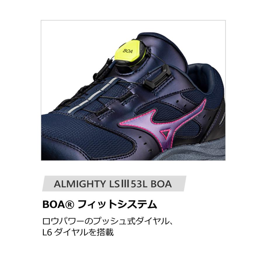 MIZUNO（ミズノ） 安全靴 オールマイティLSIII 53L BOA プッシュプル式