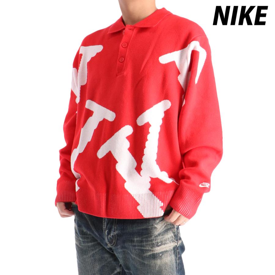 ナイキ セーター メンズ ブランド NIKE ラグビー ビッグロゴ ニット ゆったり えり付 クラブ HV1437 送料無料 新作 NIKE（ナイキ） セーター メンズ ブランド クラブ HV1437 RED 送料無料