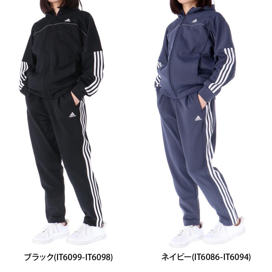 アディダス スウェット レディース 上下 スエット adidas パーカー パンツ 裏起毛 3ストライプス サイドライン 吸汗 速乾 保温 トレーニングウェア｜takespo｜05