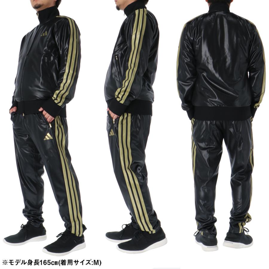 希少 adidas アディダス レザー調 光沢 上下 セットアップ ジャージ L adidas（アディダス） ジャージ メンズ 上下 ブランド セットアップ