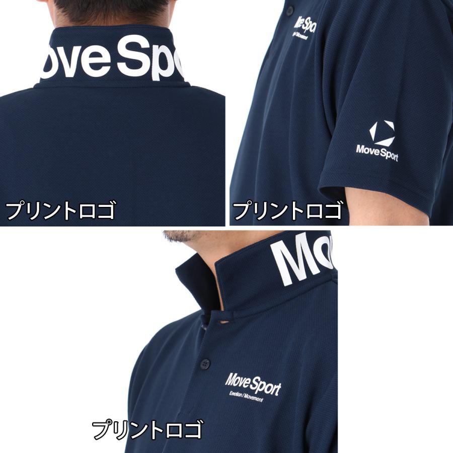 MOVESPORT ムーブスポーツ ポロシャツ メンズ デサント 半袖 立ち襟