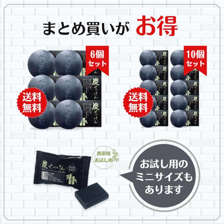 竹炭の里 炭せっけん 100g （6個セット）累計販売100万個突破 竹炭が汚れや臭いを吸着除去 無香料 無着色 保存料なし 洗顔用 全身用｜takesuminosato｜11