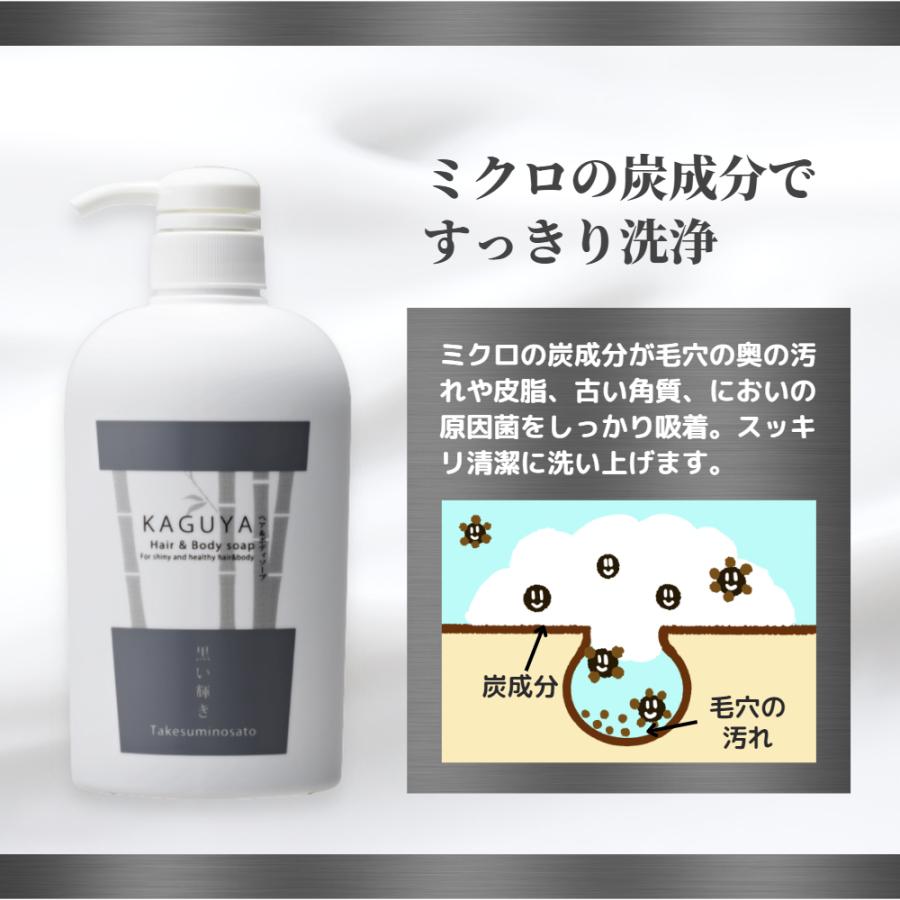 竹炭の里 KAGUYA かぐや 炭ボディソープ 500ml すっきり うるおい 洗浄