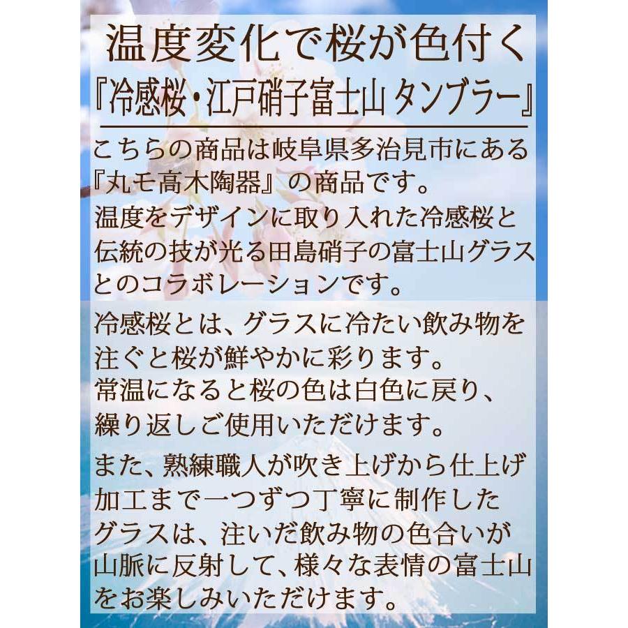 母の日 名入れ 冷感桜舞 富士山 タンブラー 温度で変化 丸モ高木陶器 江戸硝子 木箱入り ビール酒器 退職祝い プレゼント 還暦 /グラス/ PAの画像