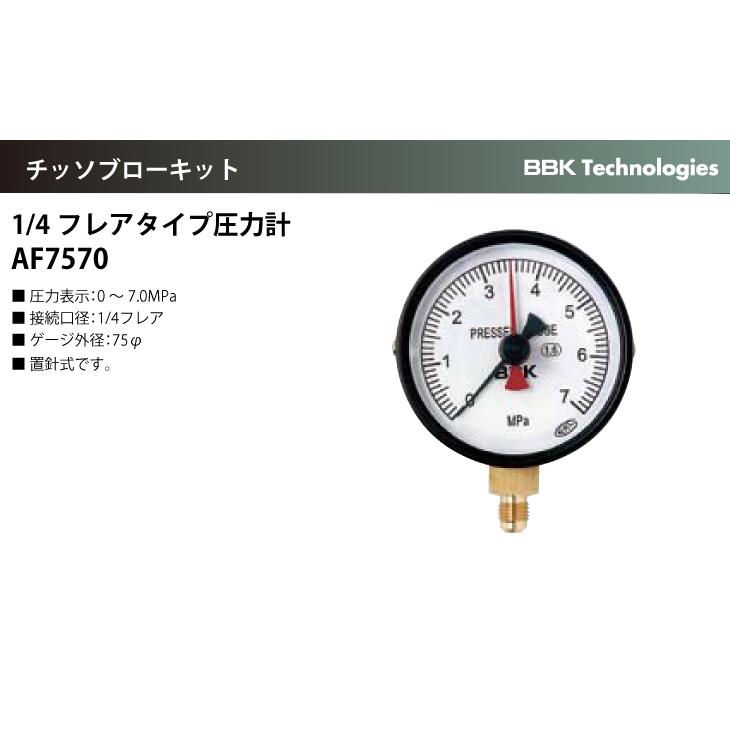 BBK チッソブローキット 1/4フレアタイプ圧力計 AF7570｜taketop｜02