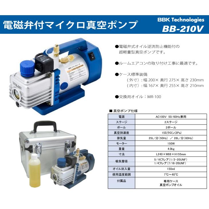BBK 高性能ツーステージ真空ポンプ (オイル逆流防止弁付) BB-240 BBK