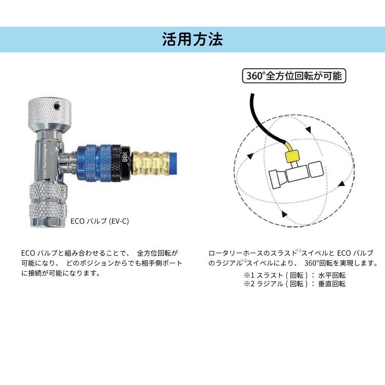 BBK ロータリーチャージングホース 90cm 3本セット 5/16フレア 1/2