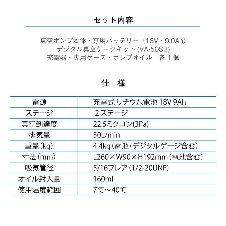 BBK 充電式デジタル真空ポンプ RP-225L-V50 フルセット 9.0Ah BBK 充電式デジタル真空ポンプ RP-225L-V50 フルセット 9.0Ah