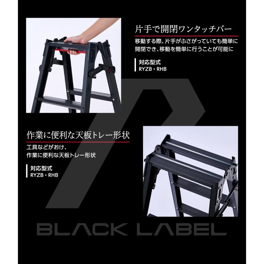 長谷川工業 (配送先法人限定) はしご兼用脚立 RHB-21a 7尺 ブラック