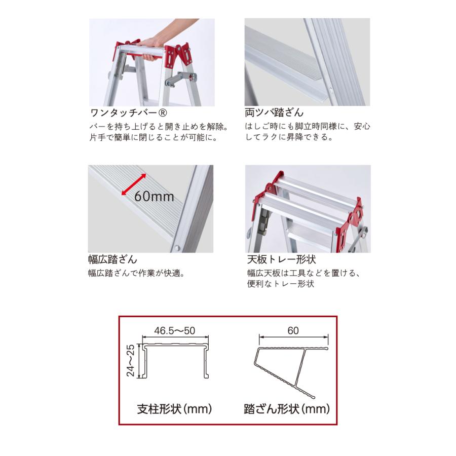 長谷川工業 (配送先法人限定) はしご兼用脚立 RS-18c 6尺 ワンタッチ