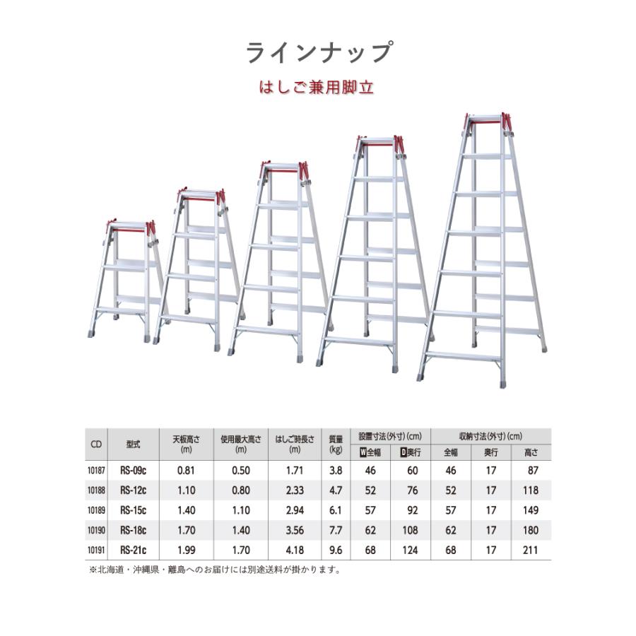 長谷川工業 (配送先法人限定) はしご兼用脚立 RS-18c 6尺 ワンタッチ