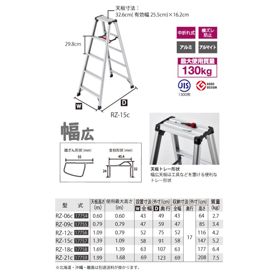 脚軽 長谷川工業 (配送先法人限定) 専用脚立 脚軽130 RZ-12c 天 脚軽 長谷川工業 (配送先法人限定) 専用脚立 脚軽130 RZ-12c 天