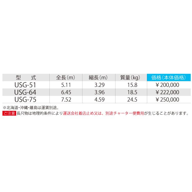 長谷川工業 (配送先法人限定) FRP2連はしご 電気工事・電設作業用 USG-51 全長：5.11m 最大使用質量：110kg ハセガワ｜taketop｜03