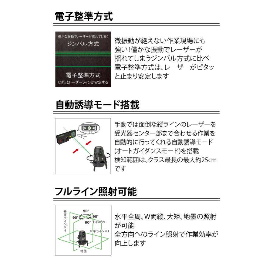 STS 電子整準式自動誘導フルライングリーンレーザー墨出器 EAGL-440G