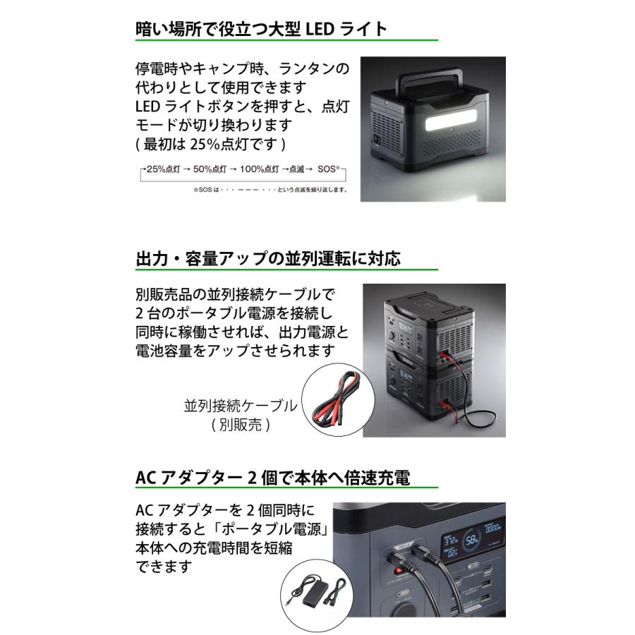 京セラ ポータブル電源 DPS600 ソーラーパネルセット PSP100 純正弦波インバーター搭載 定格出力:600W 質量:5.9kg 669500Aの画像