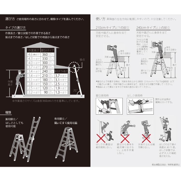 長谷川工業 はしご兼用伸縮脚立 RYZ-18d 6尺 ワンタッチバー 脚部伸縮 