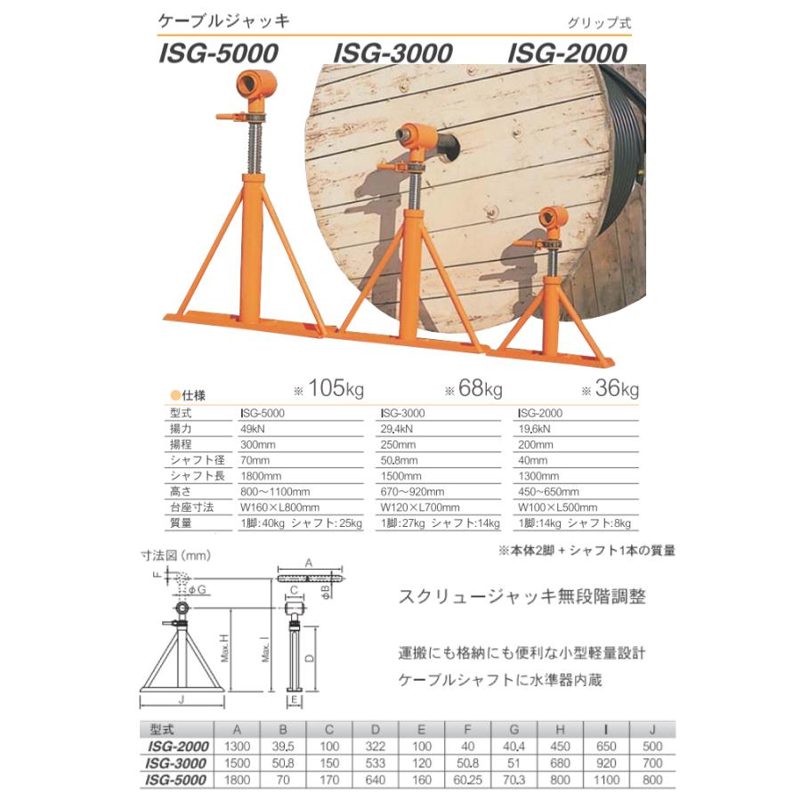 育良精機 (配送先法人様限定) ケーブルジャッキ ISG-5000 育良精機 (配送先法人様限定) ケーブルジャッキ ISG-5000