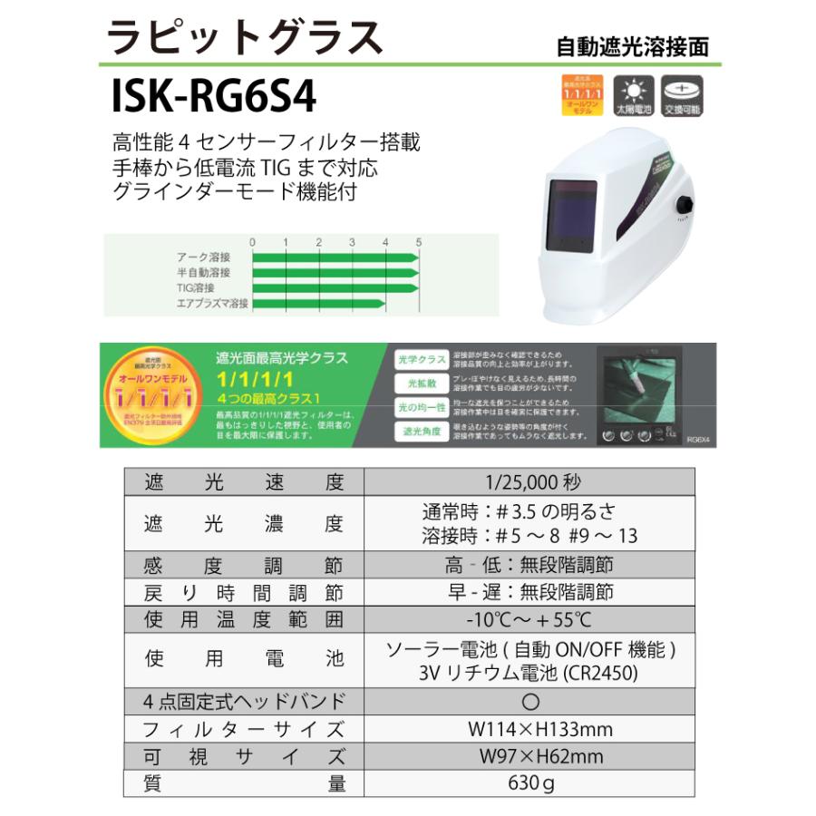 育良精機 自動遮光溶接面 ISK-RG6S4 ラピッドグラス : 機械と 育良精機 自動遮光溶接面 ISK-RG6S4 ラピッドグラス : 機械と