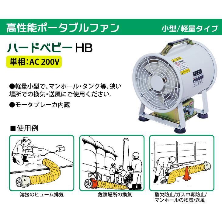 大西電機工業 ポータブルファン ハードベビー 単相AC200V φ200 大西電機工業 ポータブルファン ハードベビー 単相AC200V φ200