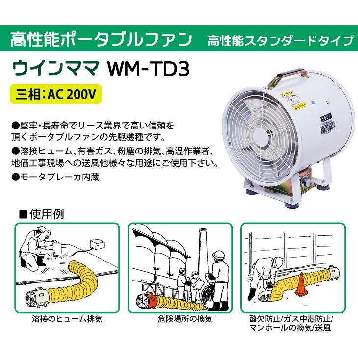大西電機工業 ポータブルファン ウインママ 三相AC200V φ300スタンダードタイプ WM-TD3 オンセック |  | 01