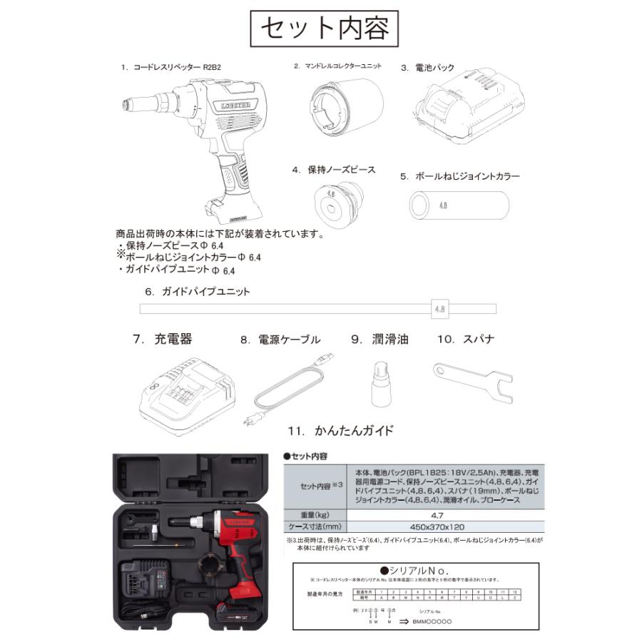 LOBSTER/ロブテックス コードレスリベッター R2B2 リベット締結 