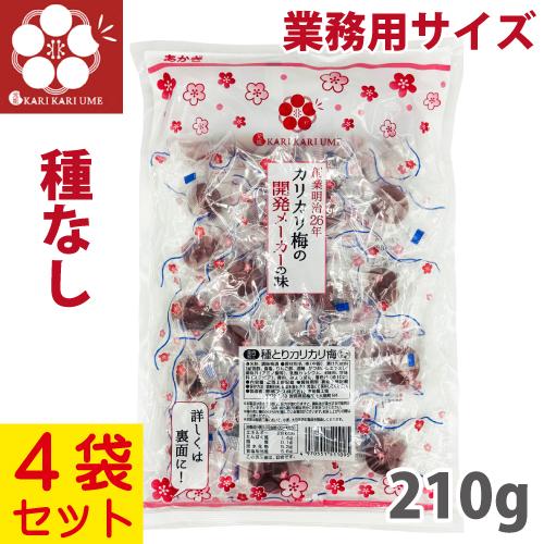 カリカリ梅の袋 赤城フーズ 種とりカリカリ梅 1袋 210g 4袋セット 大粒 業務用サイズ