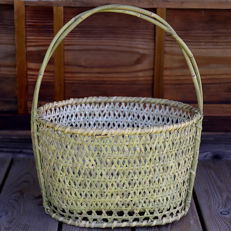 竹かご　中古　根曲竹　竹虎 楽天市場】根曲竹六ツ目編み手付き籠 : 虎斑竹専門店 竹虎
